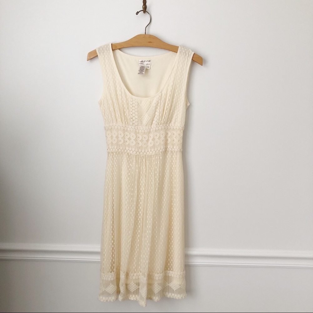 MSSP Cream White Lace Boho Summer Dress